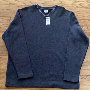Old Navy NWT Mens Large Charcoal Grey V neck Vintage Sweater size L